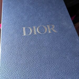 Dior Navy Textured Shoe Box with Silver Labeling